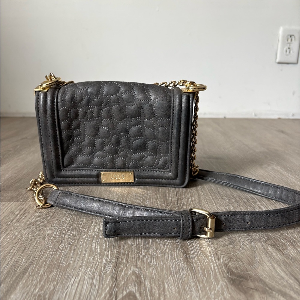 BCBG Paris Quilted Charcoal Crossbody Bag